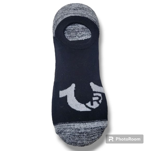 TRUE RELIGION 6 Pack No Show Sock Liners heather Grey Scale Black White … - Picture 6 of 11